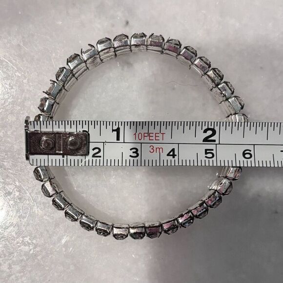 Francesca’s Sparkly 3 Layer Full Rhinestone Elastic Stretch Wrist Bangle Bracele - Picture 3 of 3